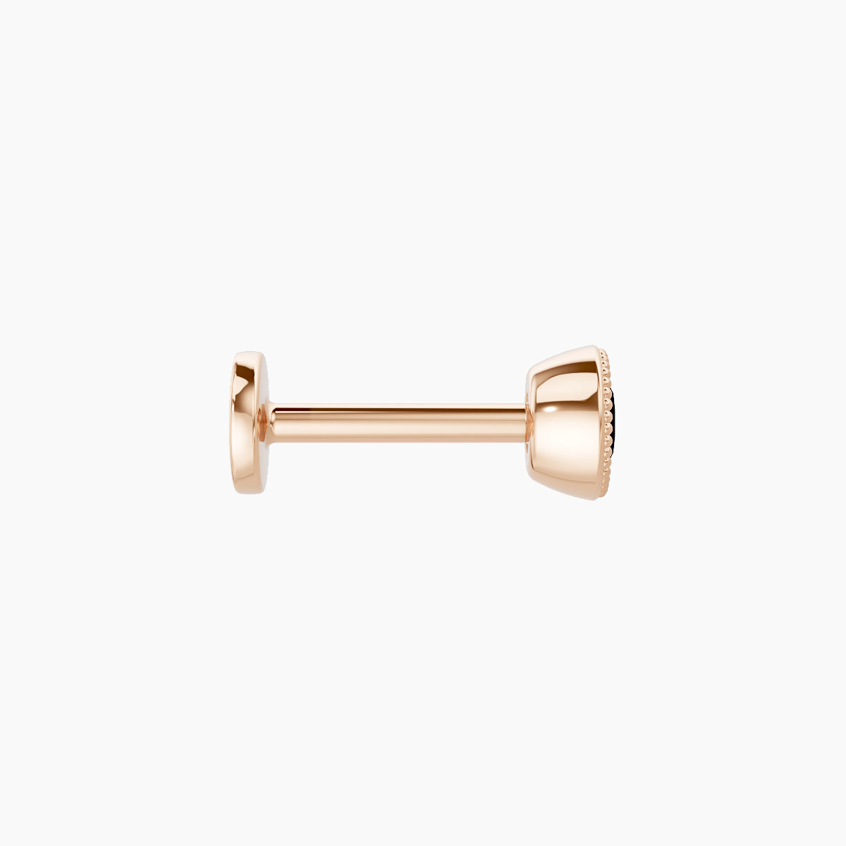 Aya | 18k Rose Gold 6.5 mm 4 mm Round Black Diamond Nose Piercing