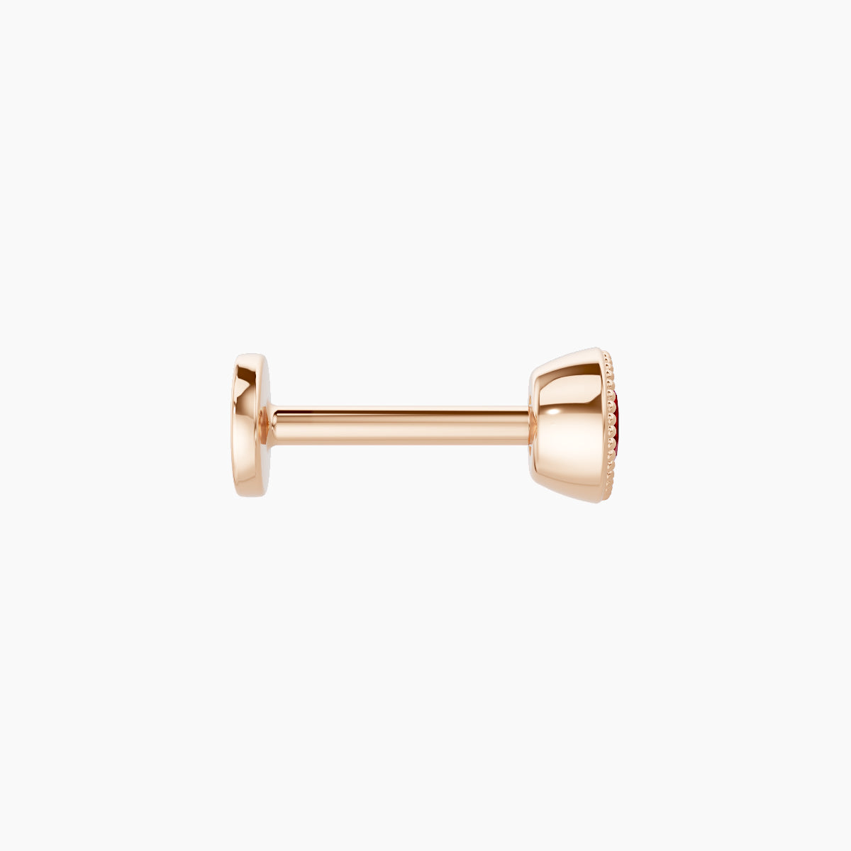 Aya | 18k Rose Gold 6.5 mm 4 mm Round Ruby Nose Piercing