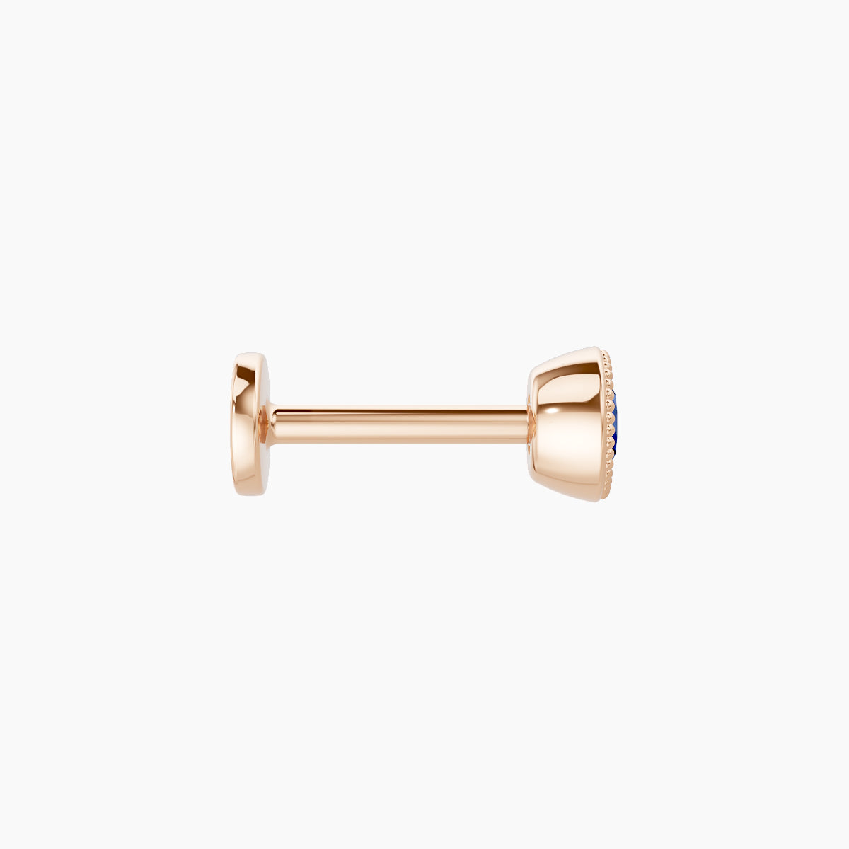 Aya | 18k Rose Gold 6.5 mm 4 mm Round Sapphire Nose Piercing