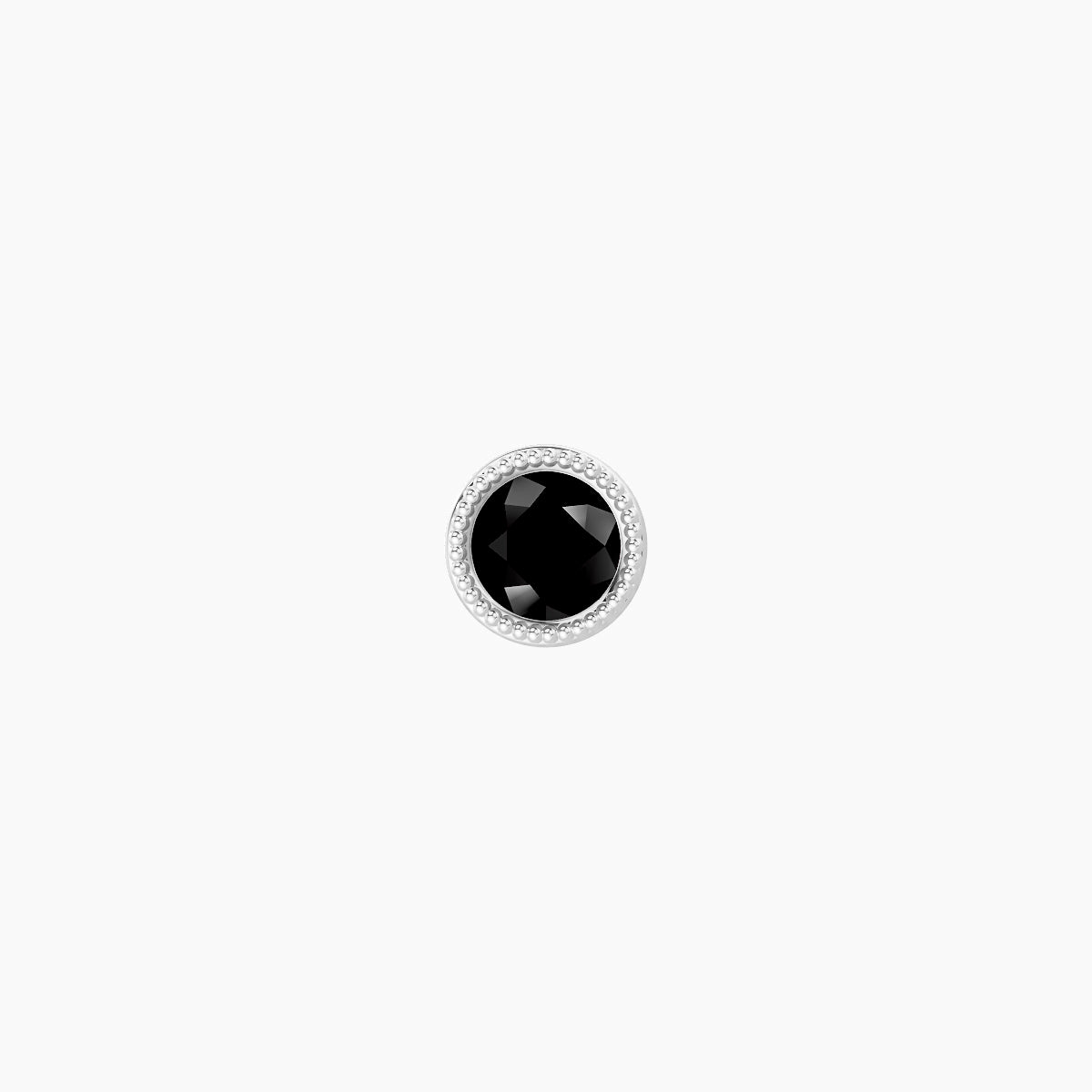 Aya | 18k White Gold 6.5 mm 4 mm Round Black Diamond Nose Piercing