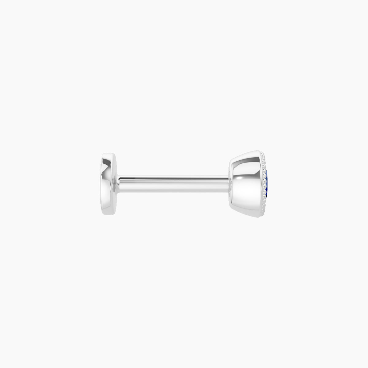 Aya | 18k White Gold 6.5 mm 4 mm Round Sapphire Nose Piercing