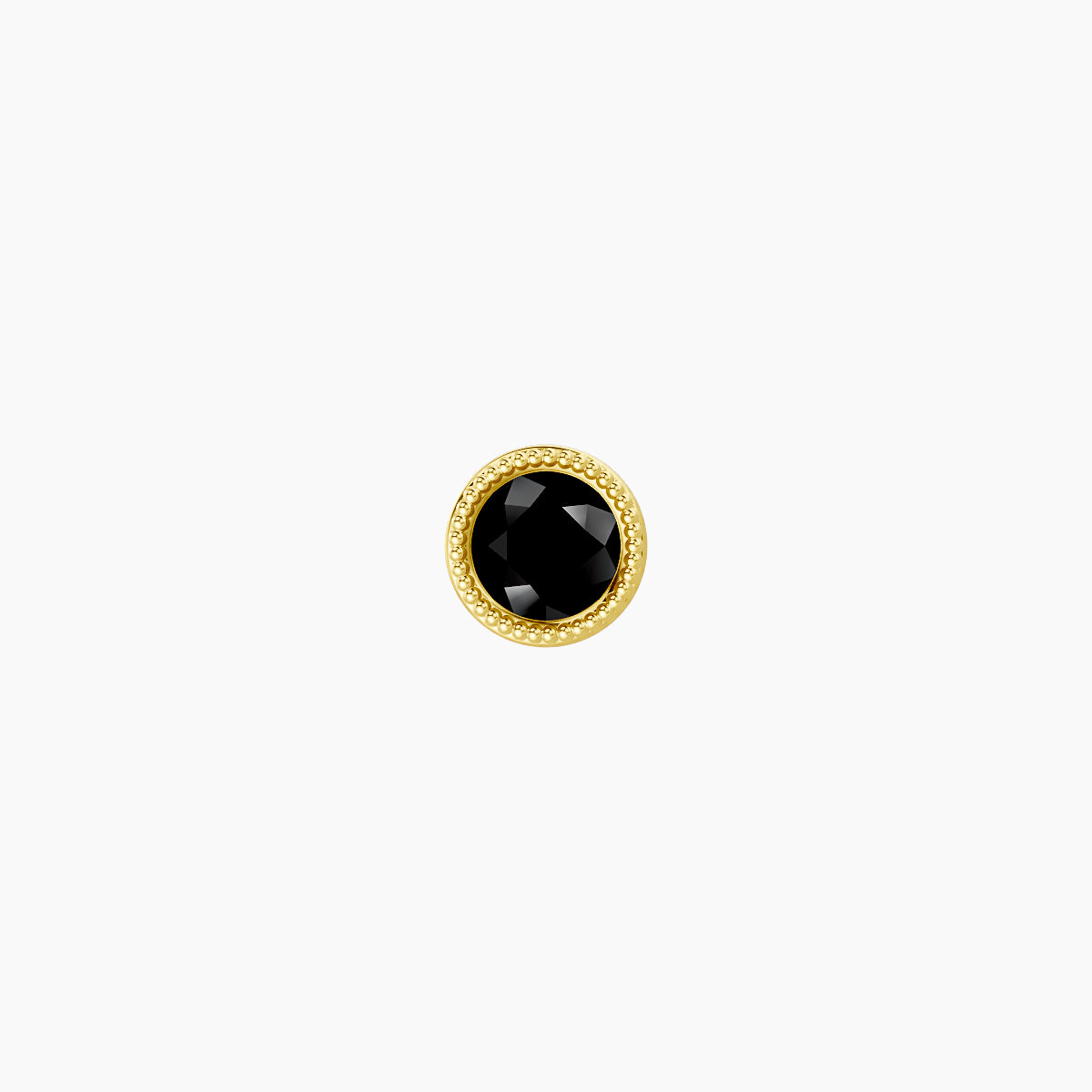 Aya | 18k Yellow Gold 6.5 mm 4 mm Round Black Diamond Nose Piercing