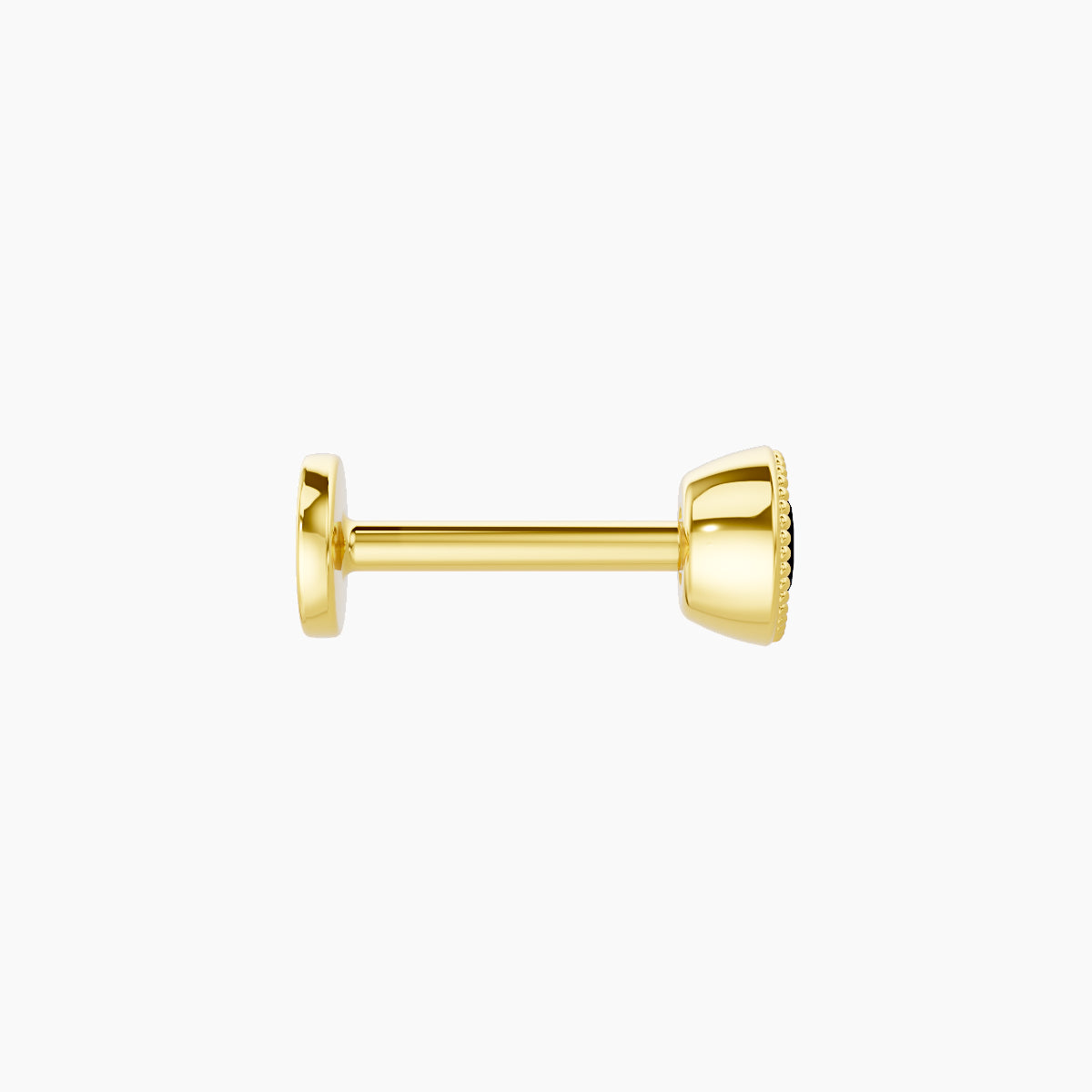 Aya | 18k Yellow Gold 6.5 mm 4 mm Round Black Diamond Nose Piercing