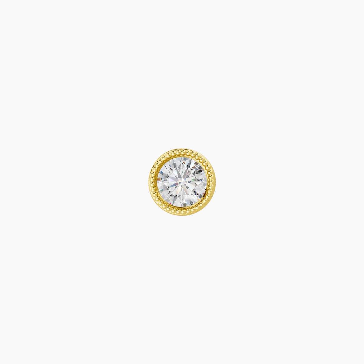 Aya | 18k Yellow Gold 4 mm 6.5 mm Round Diamond Nose Piercing