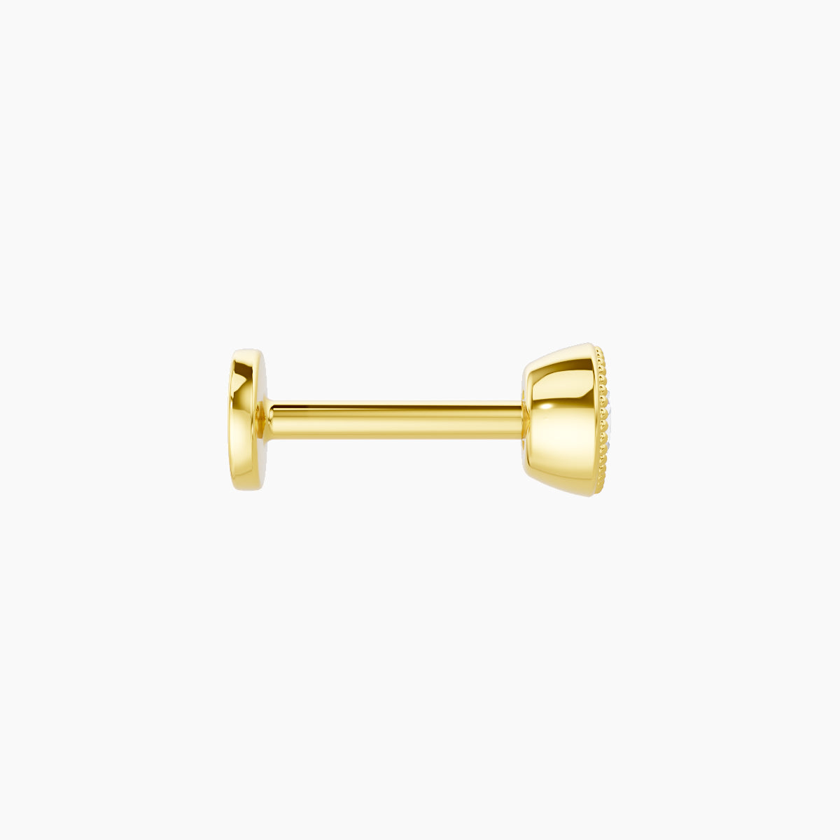 Aya | 18k Yellow Gold 4 mm 6.5 mm Round Diamond Nose Piercing