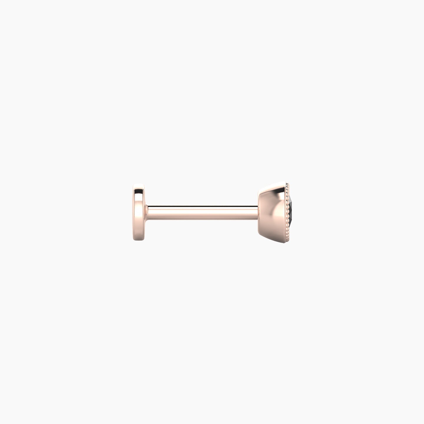 Aya | 18k Rose Gold 6.5 mm 4 mm Round Black Diamond Nostril Piercing