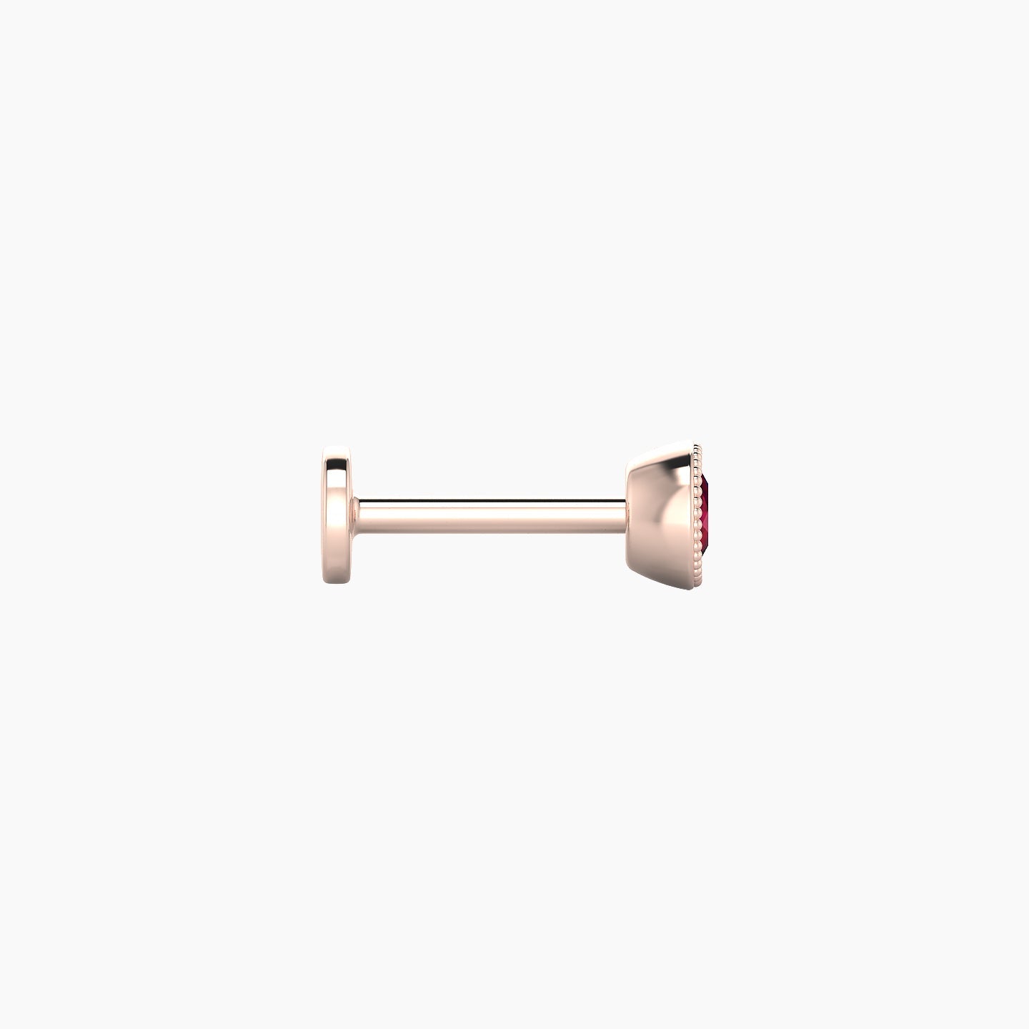 Aya | 18k Rose Gold 6.5 mm 4 mm Round Ruby Piercing