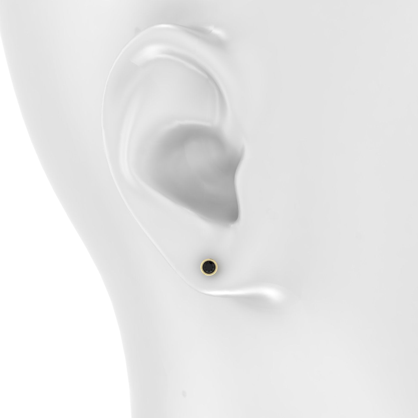 Aya | 18k Yellow Gold 6.5 mm 4 mm Round Black Diamond Piercing