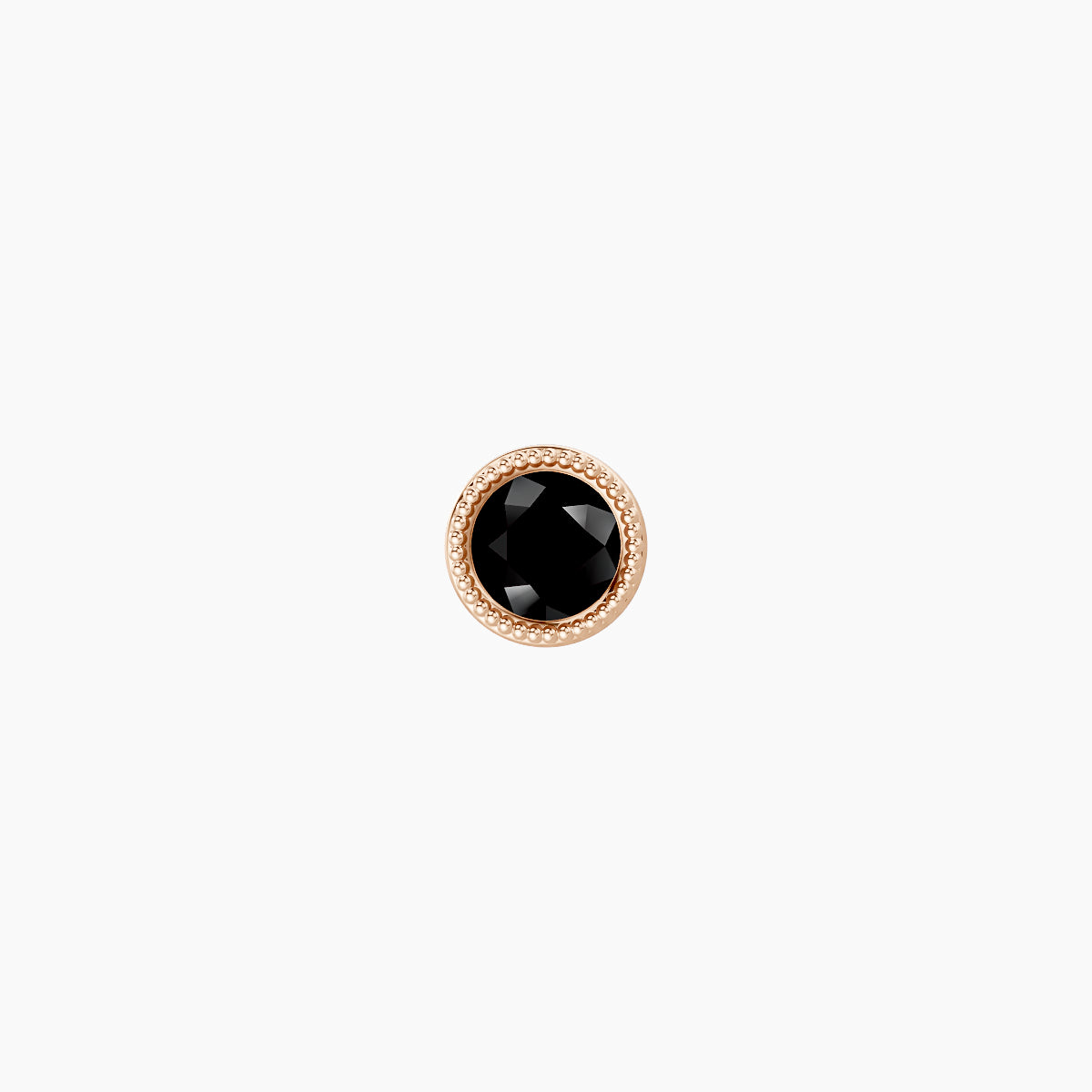 Aya | 18k Rose Gold 8 mm 4 mm Round Black Diamond Nose Piercing