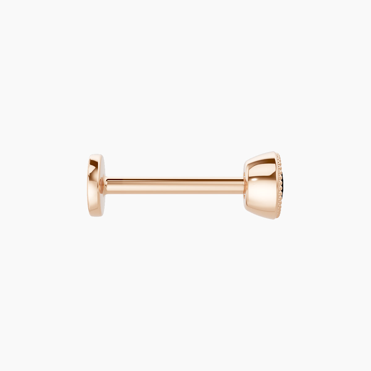 Aya | 18k Rose Gold 8 mm 4 mm Round Black Diamond Nose Piercing