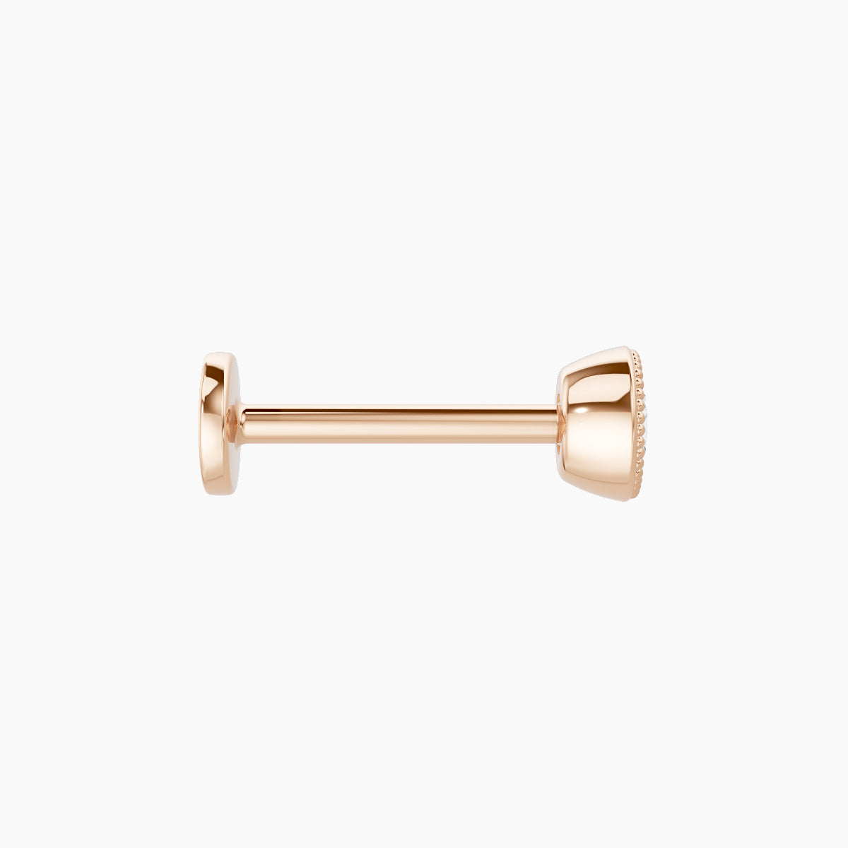 Aya | 18k Rose Gold 4 mm 8 mm Round Diamond Nose Piercing