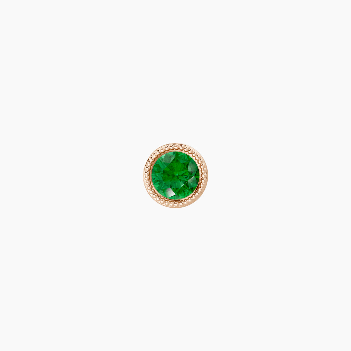 Aya | 18k Rose Gold 8 mm 4 mm Round Emerald Nose Piercing