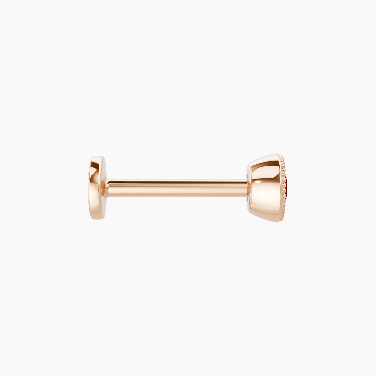 Aya | 18k Rose Gold 8 mm 4 mm Round Ruby Nose Piercing