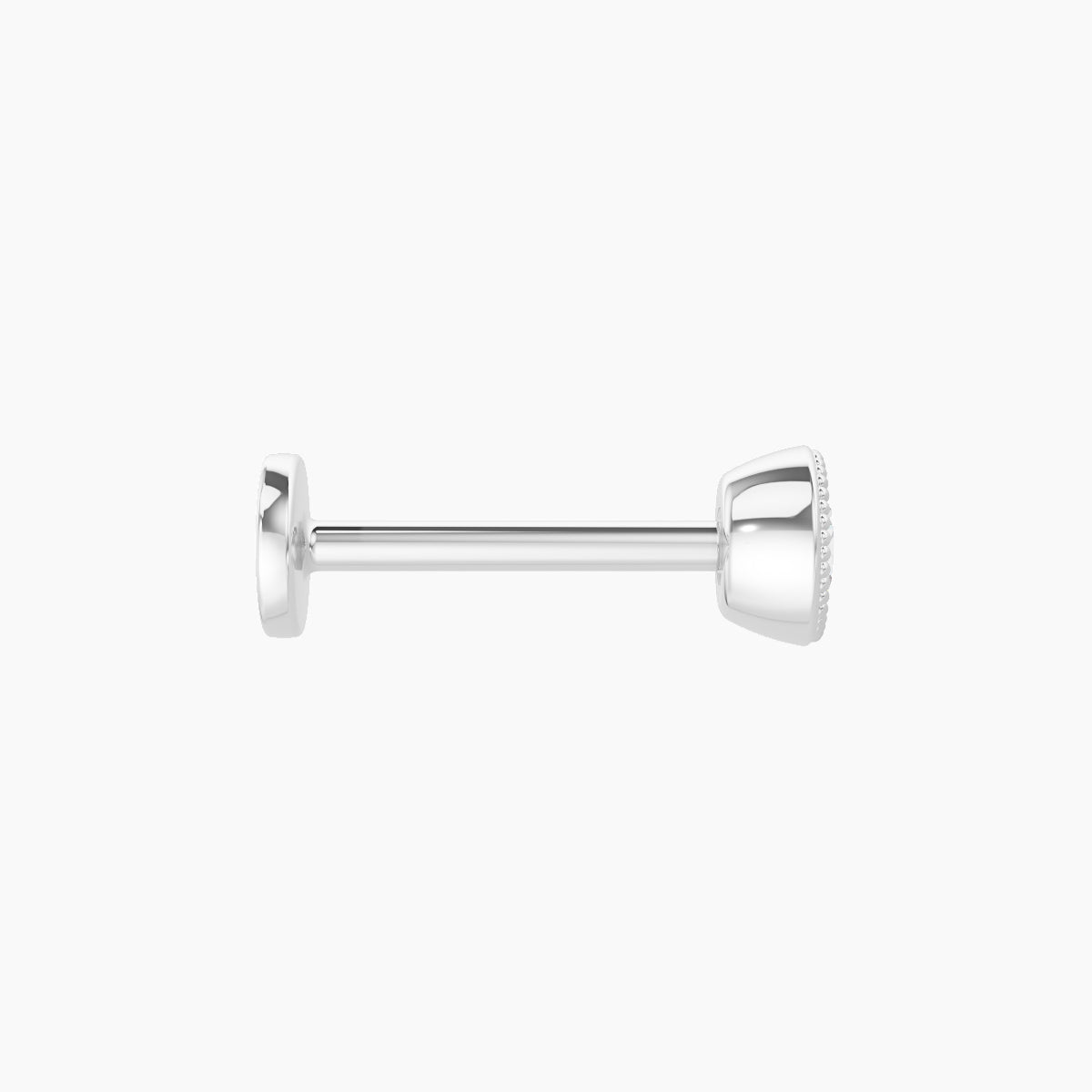 Aya | 18k White Gold 4 mm 8 mm Round Diamond Nose Piercing