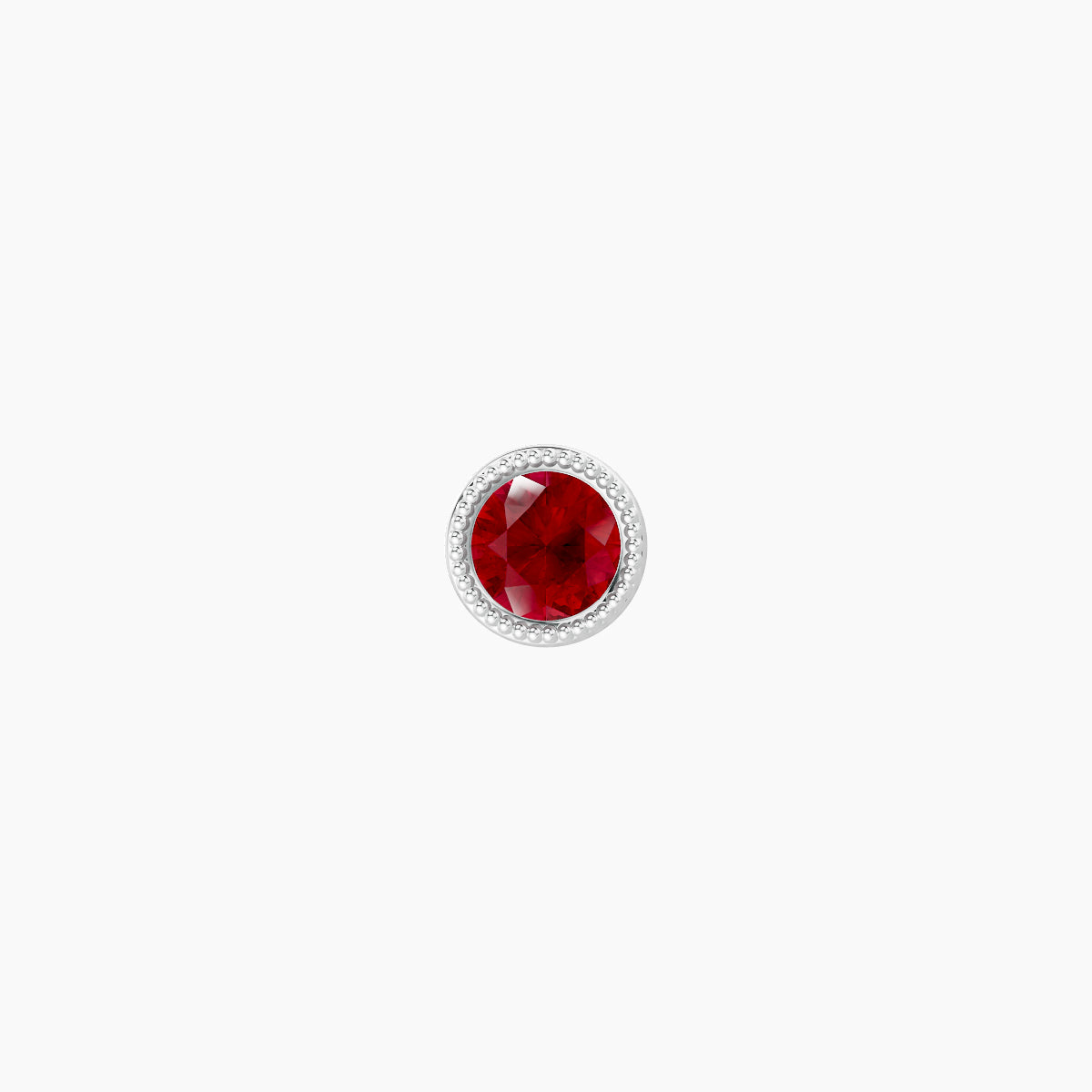 Aya | 18k White Gold 8 mm 4 mm Round Ruby Nose Piercing