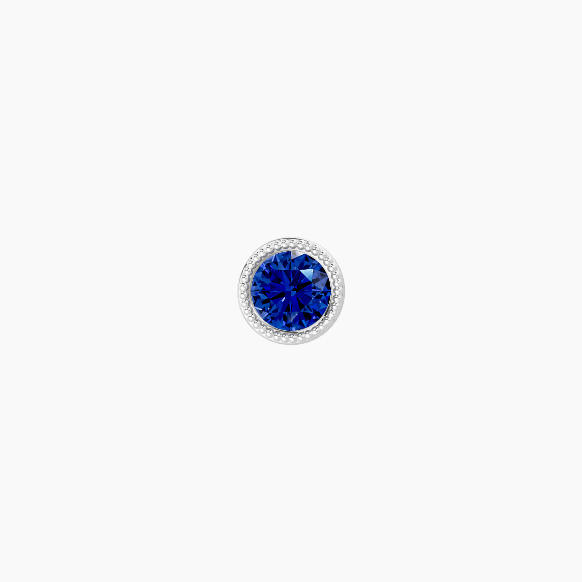 Aya | 18k White Gold 8 mm 4 mm Round Sapphire Nose Piercing