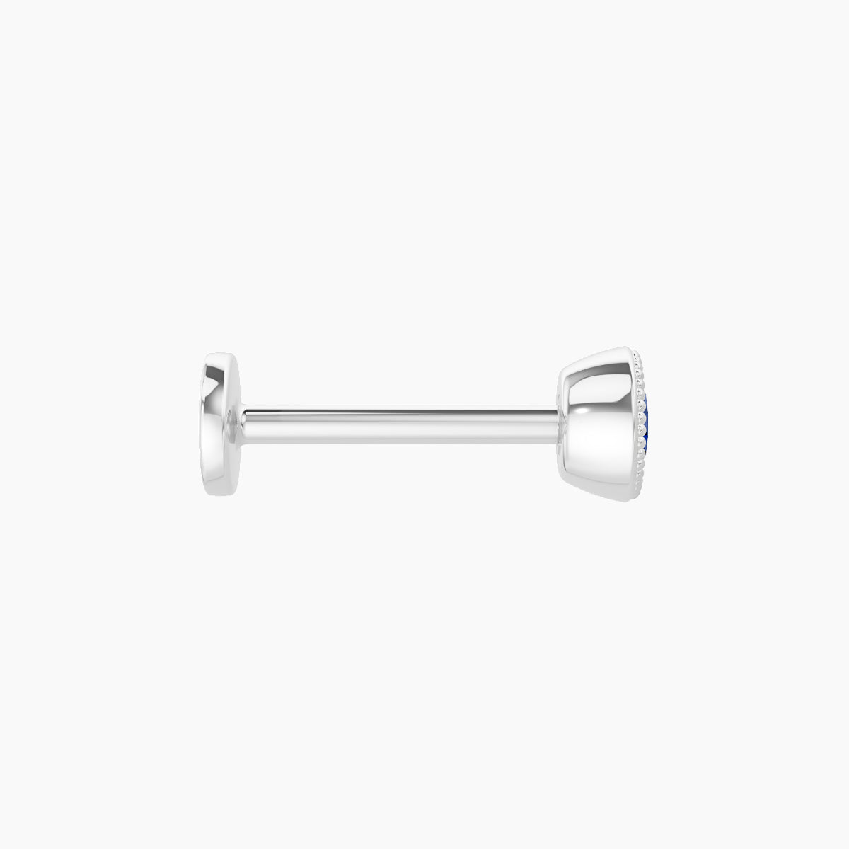 Aya | 18k White Gold 8 mm 4 mm Round Sapphire Nose Piercing