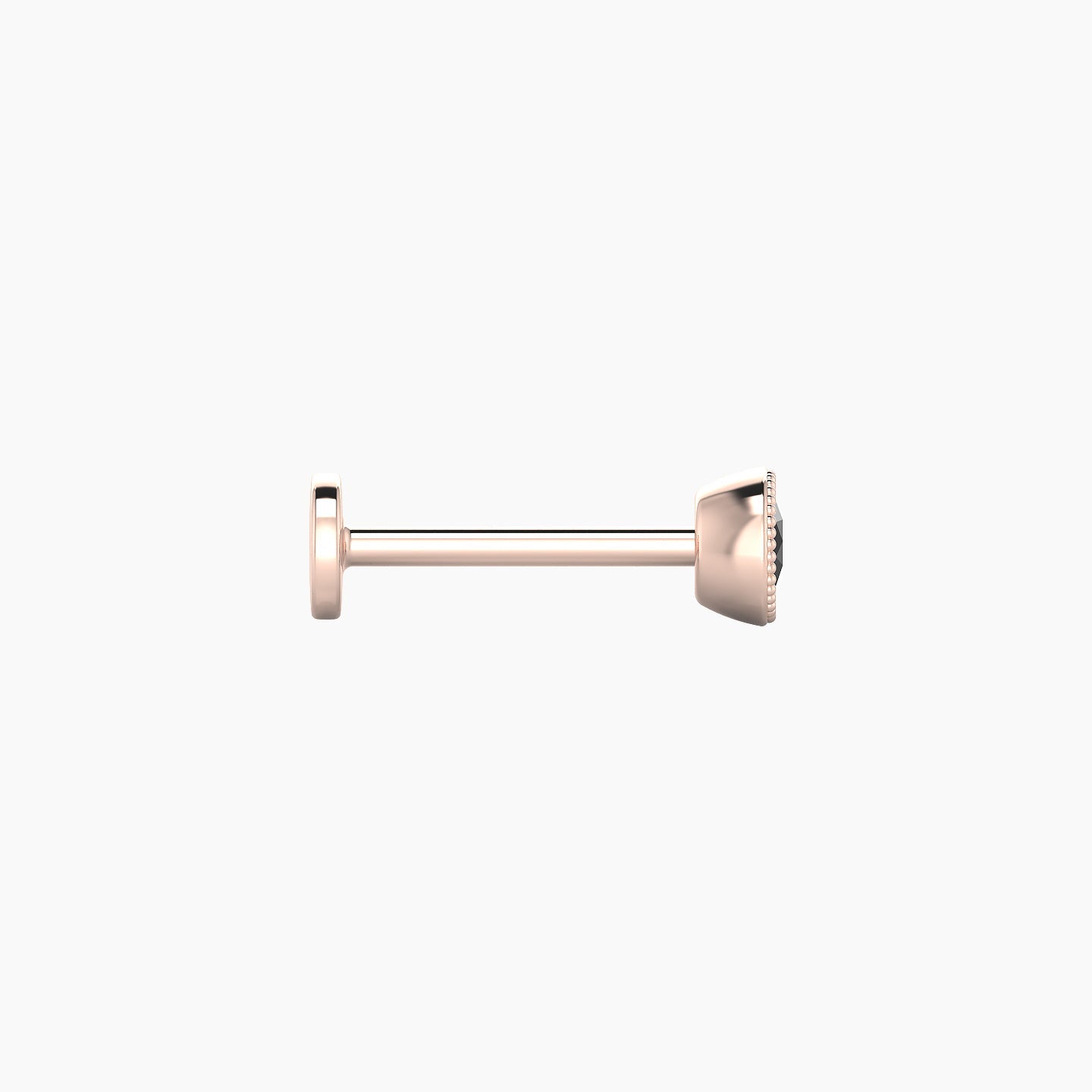 Aya | 18k Rose Gold 8 mm 4 mm Round Black Diamond Nostril Piercing