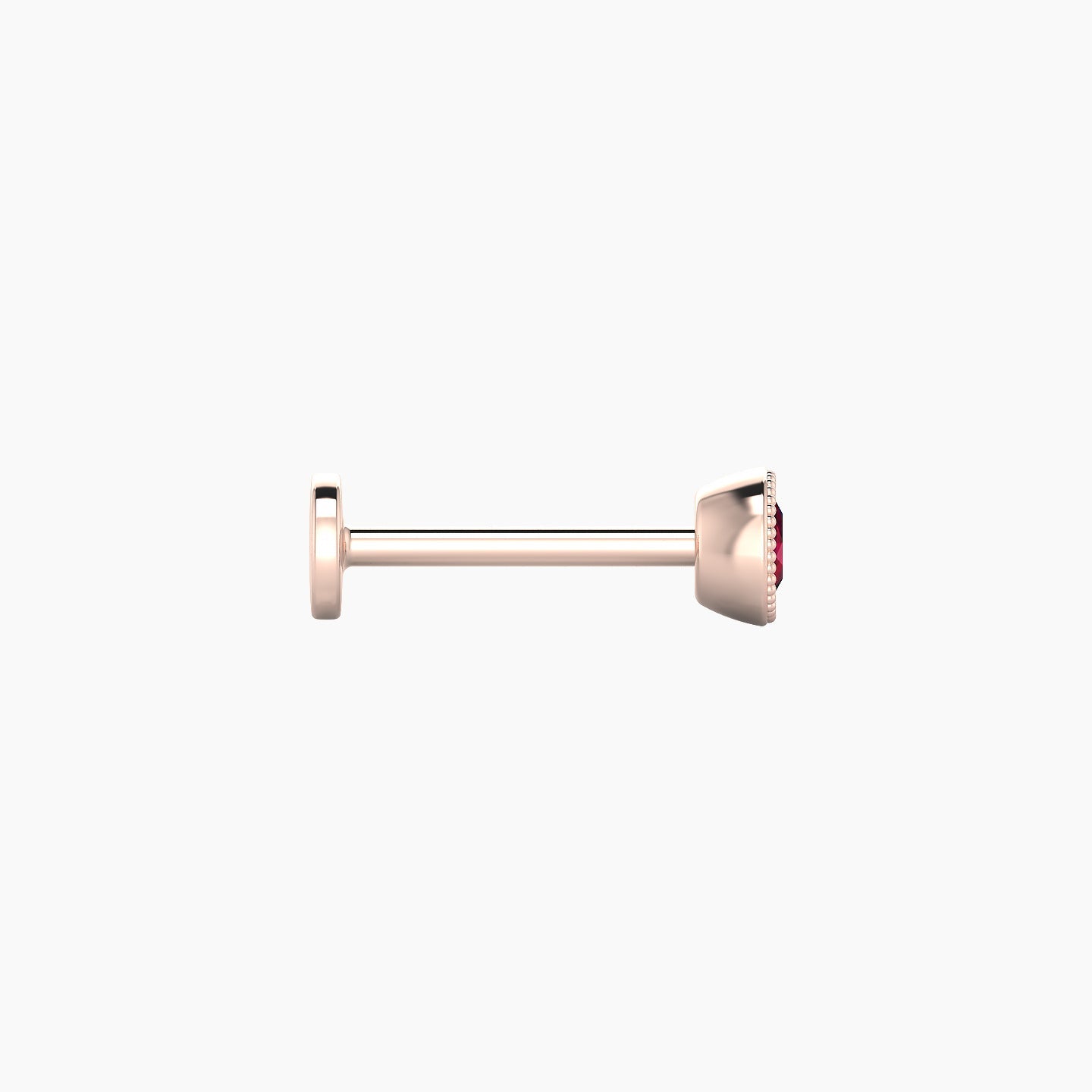 Aya | 18k Rose Gold 8 mm 4 mm Round Ruby Nostril Piercing