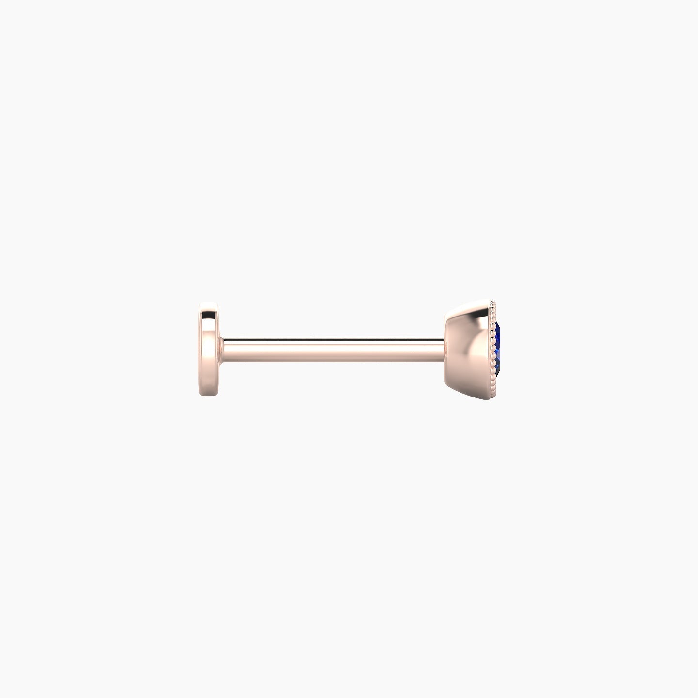 Aya | 18k Rose Gold 8 mm 4 mm Round Sapphire Nostril Piercing