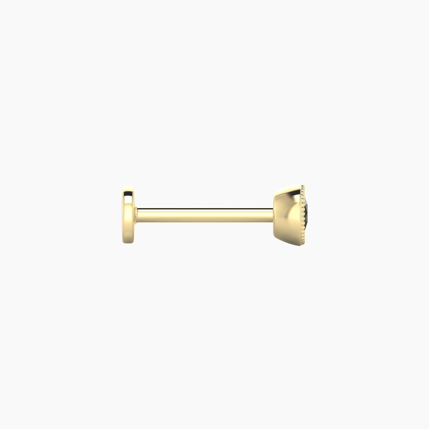 Aya | 18k Yellow Gold 8 mm 4 mm Round Black Diamond Nostril Piercing