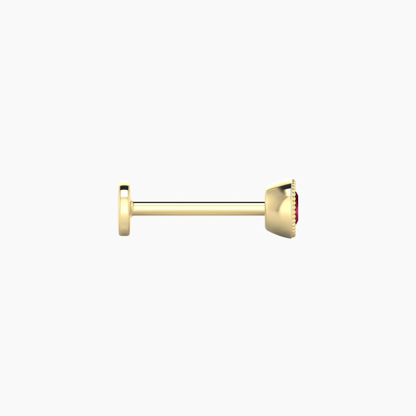 Aya | 18k Yellow Gold 8 mm 4 mm Round Ruby Nostril Piercing