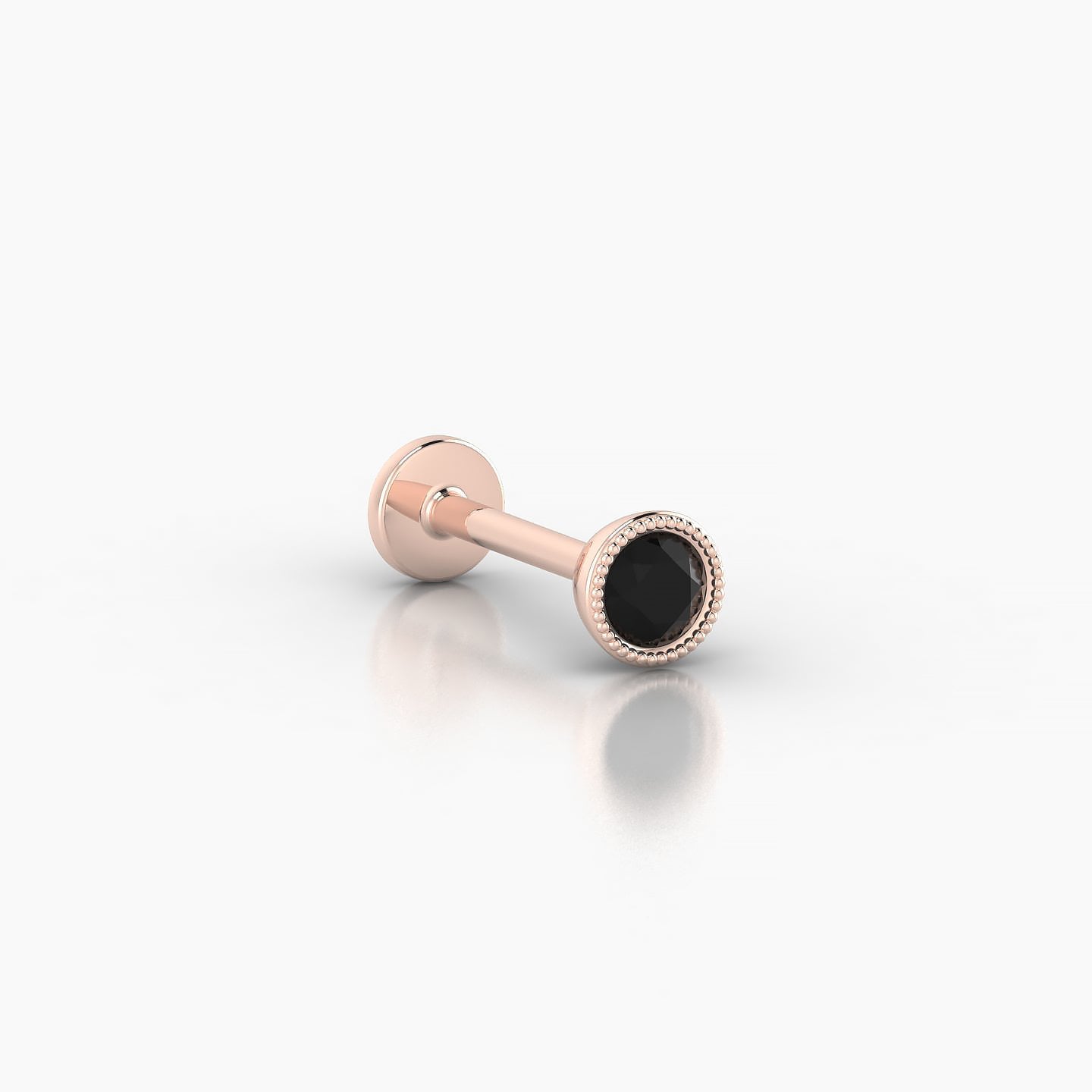 Aya | 18k Rose Gold 8 mm 4 mm Round Black Diamond Piercing