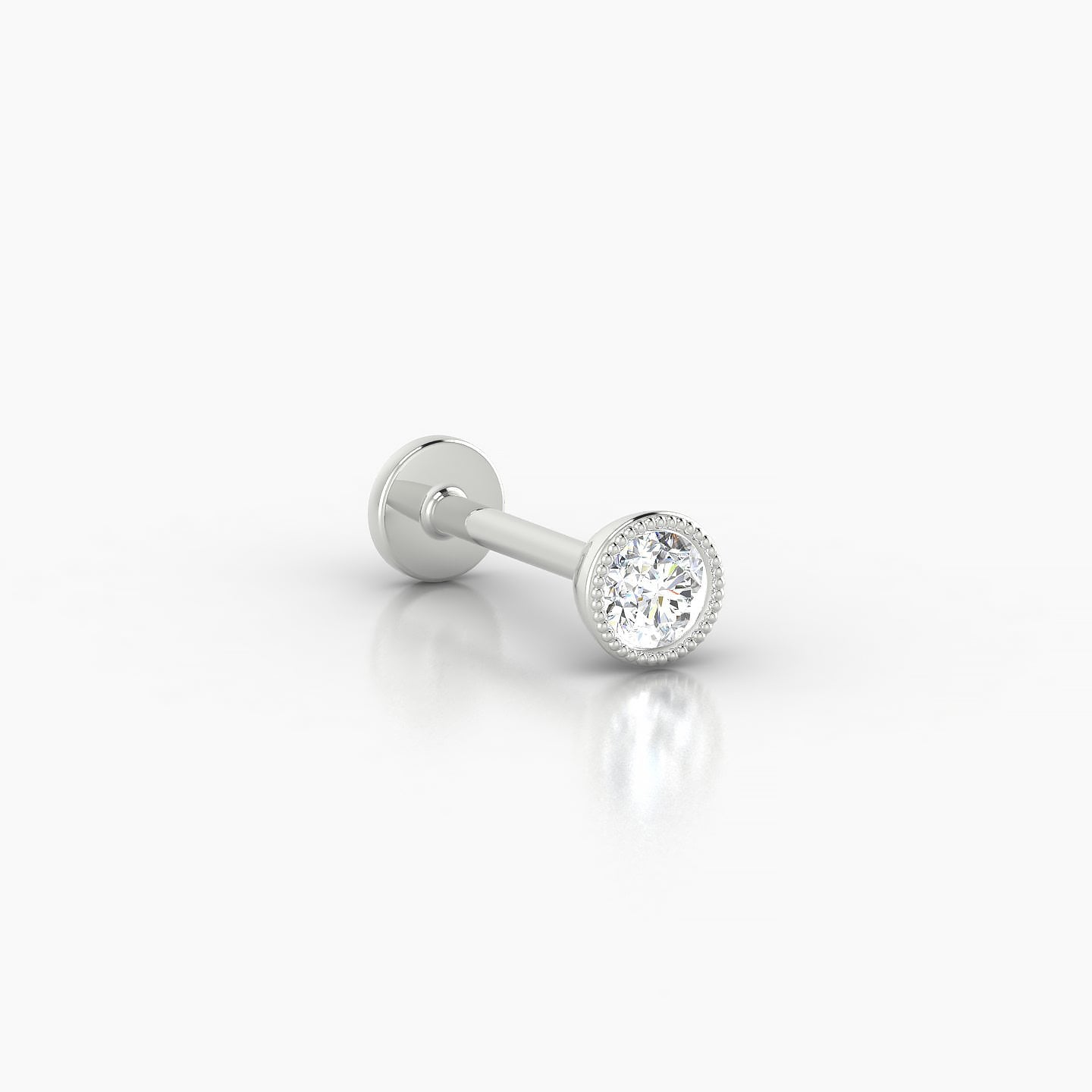 Aya | 18k White Gold 4 mm 8 mm Round Diamond Piercing