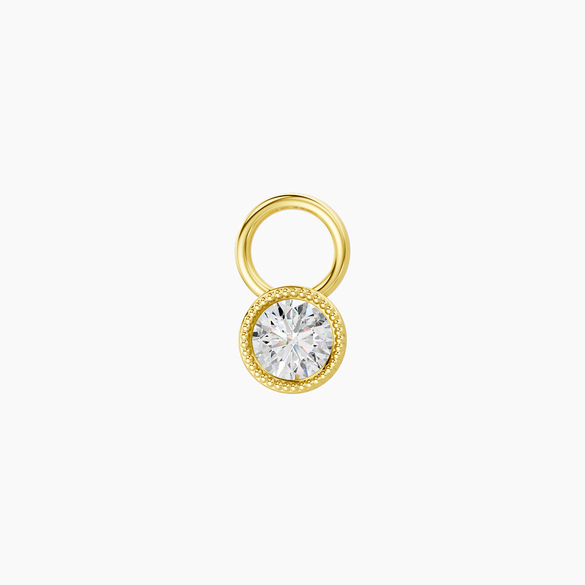 Aya | 18k Yellow Gold 4 mm Round Diamond Charm