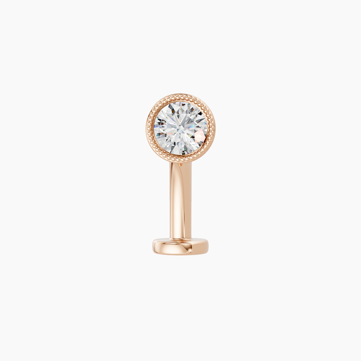 Aya | 18k Rose Gold 4.5 mm 10 mm Round Diamond Floating Navel Piercing