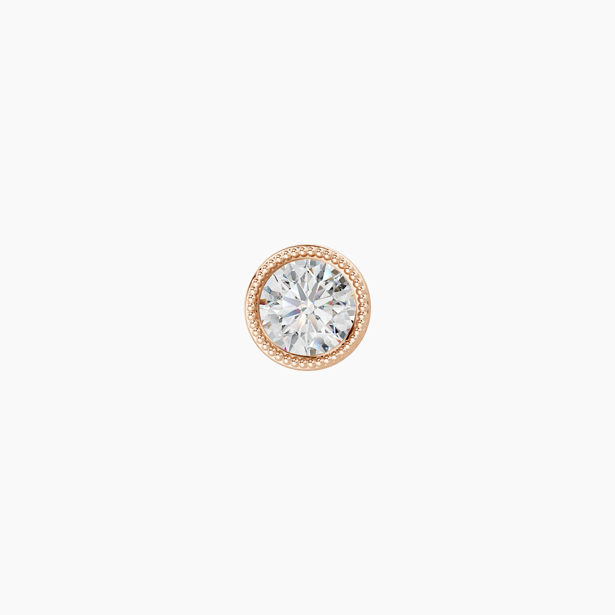 Aya | 18k Rose Gold 4.5 mm 5 mm Round Diamond Nose Piercing