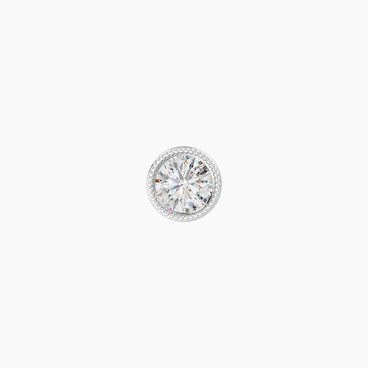 Aya | 18k White Gold 4.5 mm 5 mm Round Diamond Nose Piercing