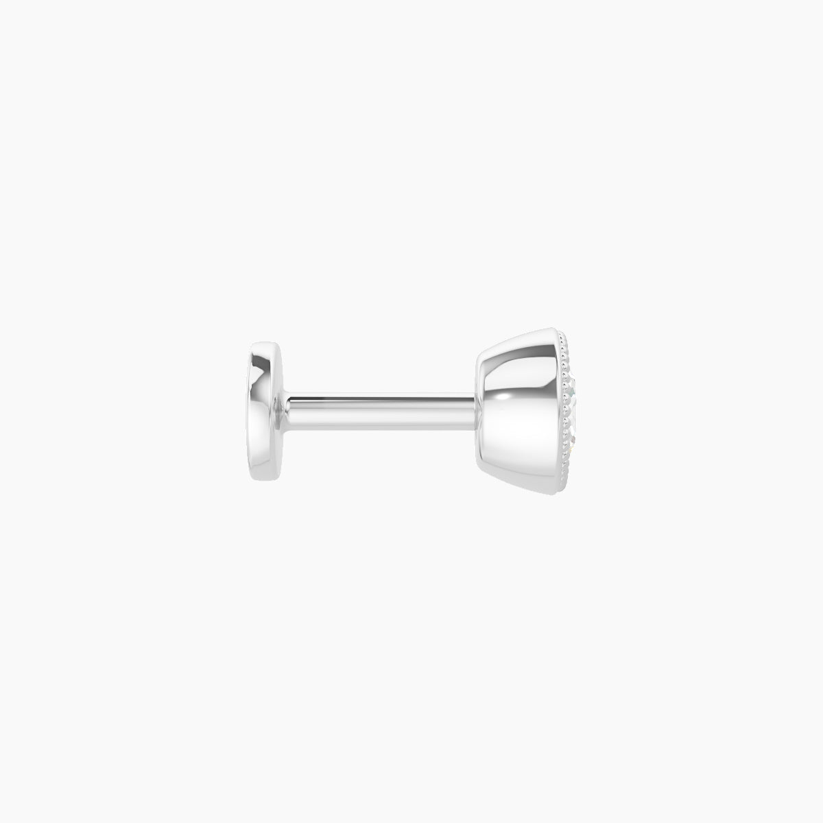 Aya | 18k White Gold 4.5 mm 5 mm Round Diamond Nose Piercing