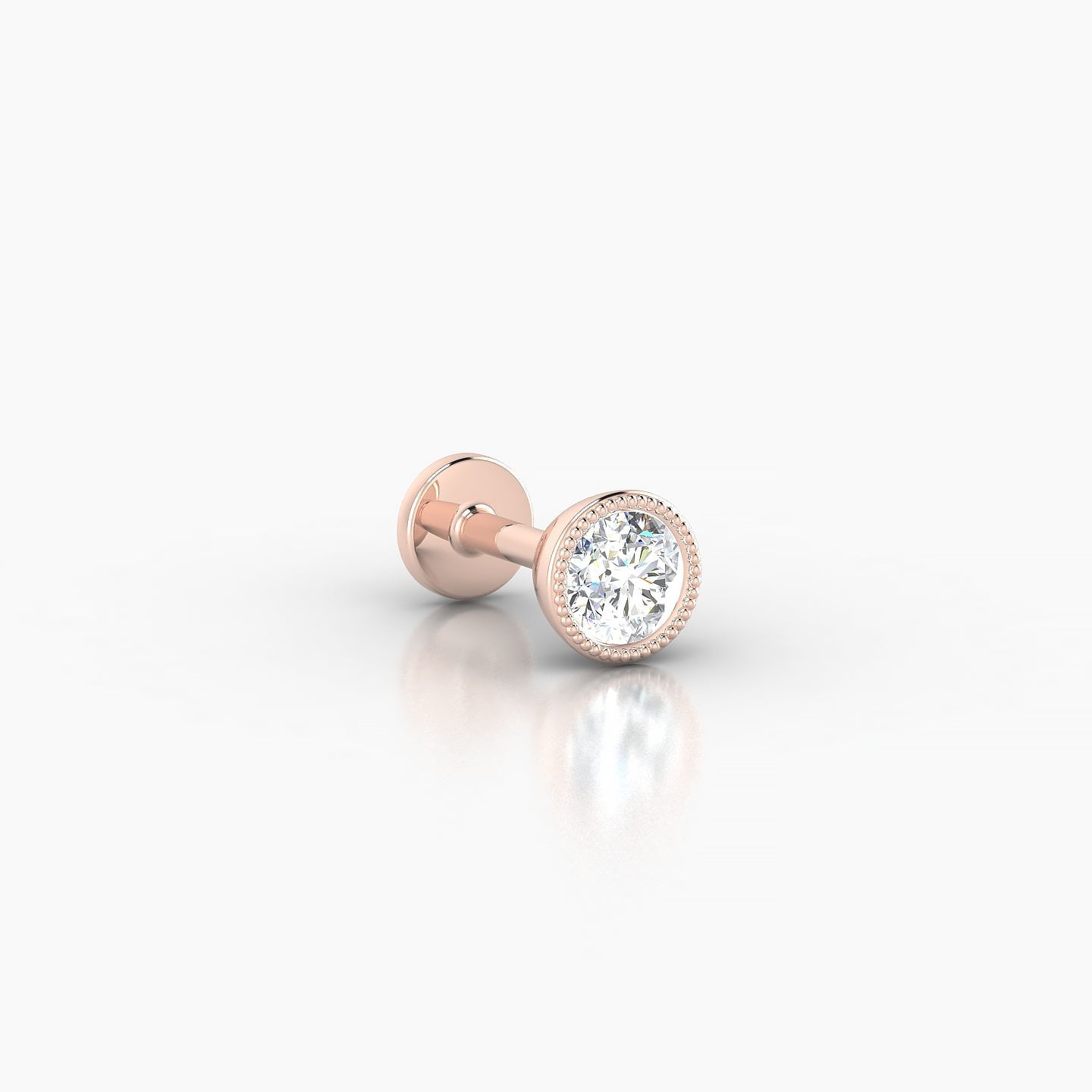 Aya | 18k Rose Gold 4.5 mm 5 mm Round Diamond Piercing