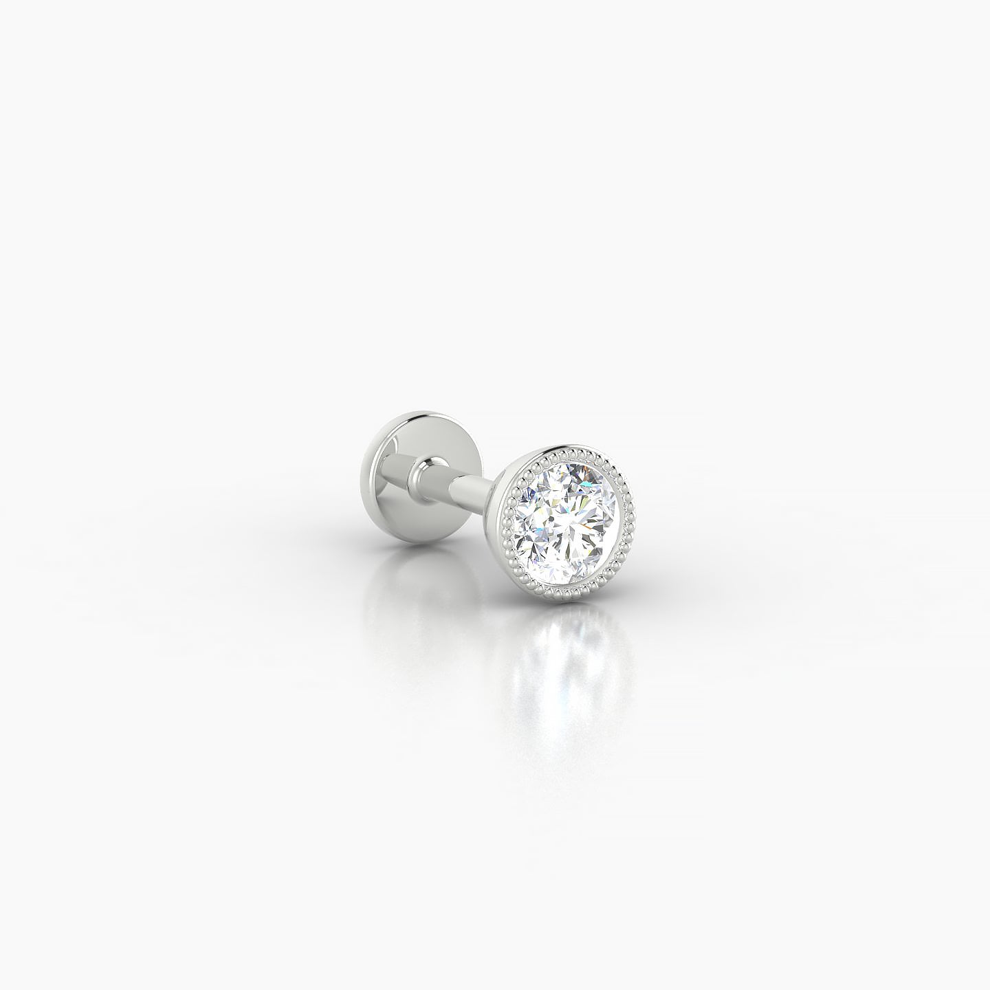 Aya | 18k White Gold 4.5 mm 5 mm Round Diamond Piercing