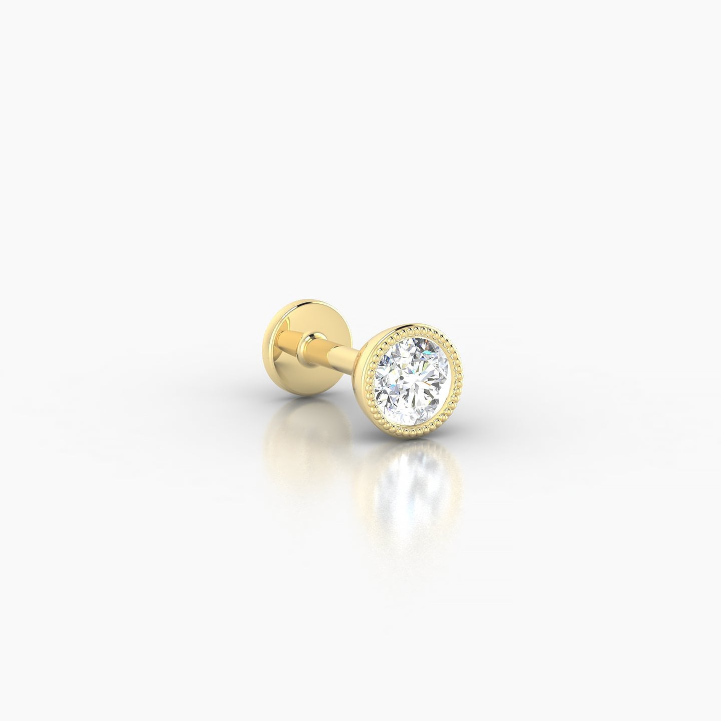 Aya | 18k Yellow Gold 4.5 mm 5 mm Round Diamond Piercing