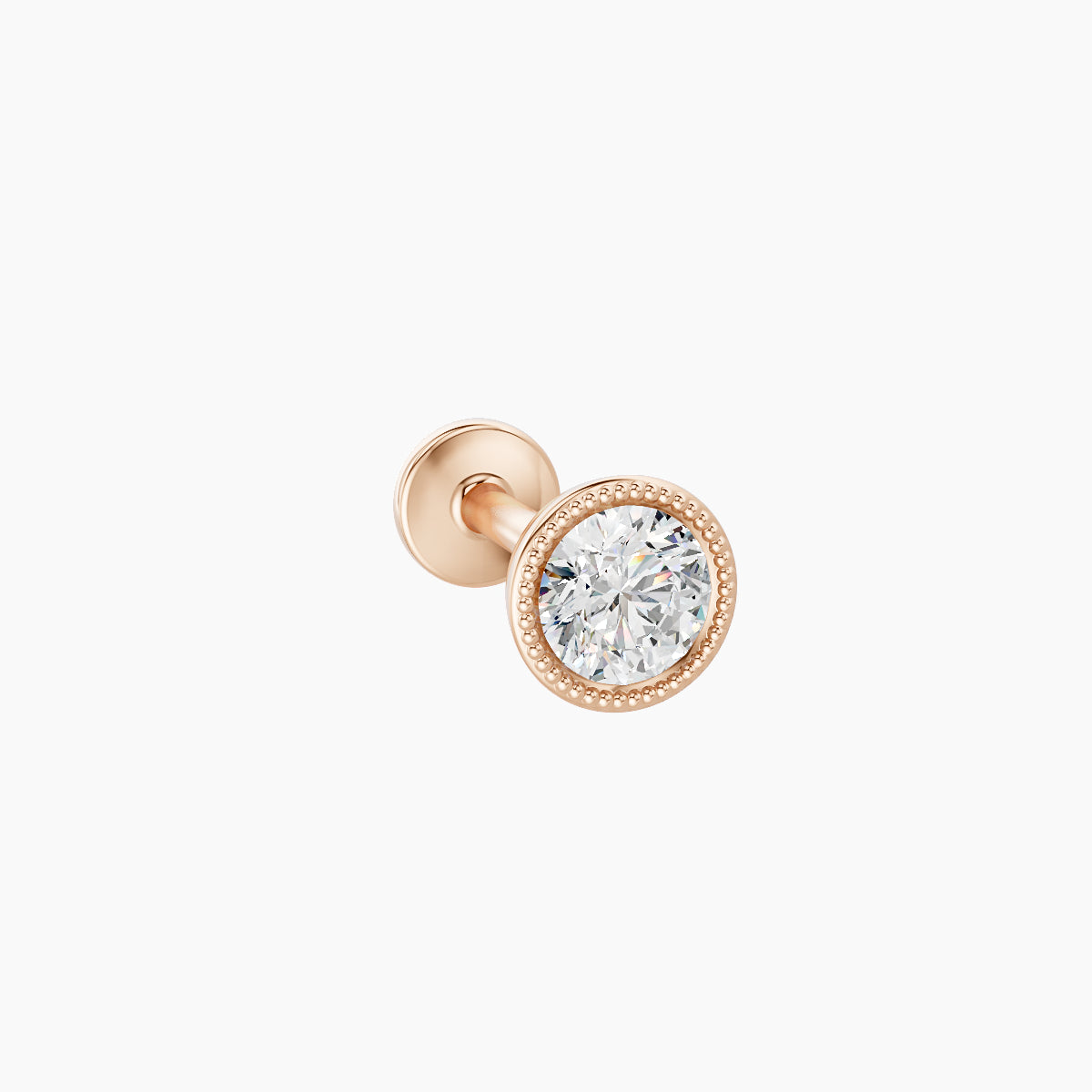 Aya | 18k Rose Gold 4.5 mm 6.5 mm Round Diamond Nose Piercing