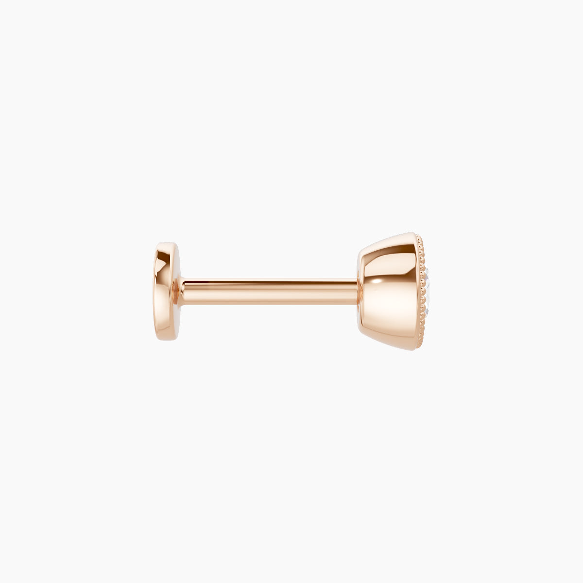 Aya | 18k Rose Gold 4.5 mm 6.5 mm Round Diamond Nose Piercing