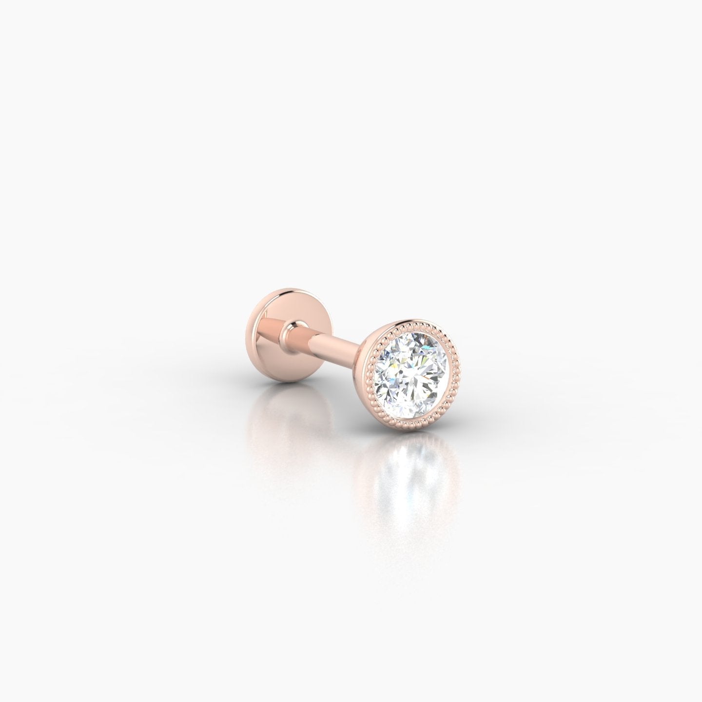 Aya | 18k Rose Gold 4.5 mm 6.5 mm Round Diamond Piercing