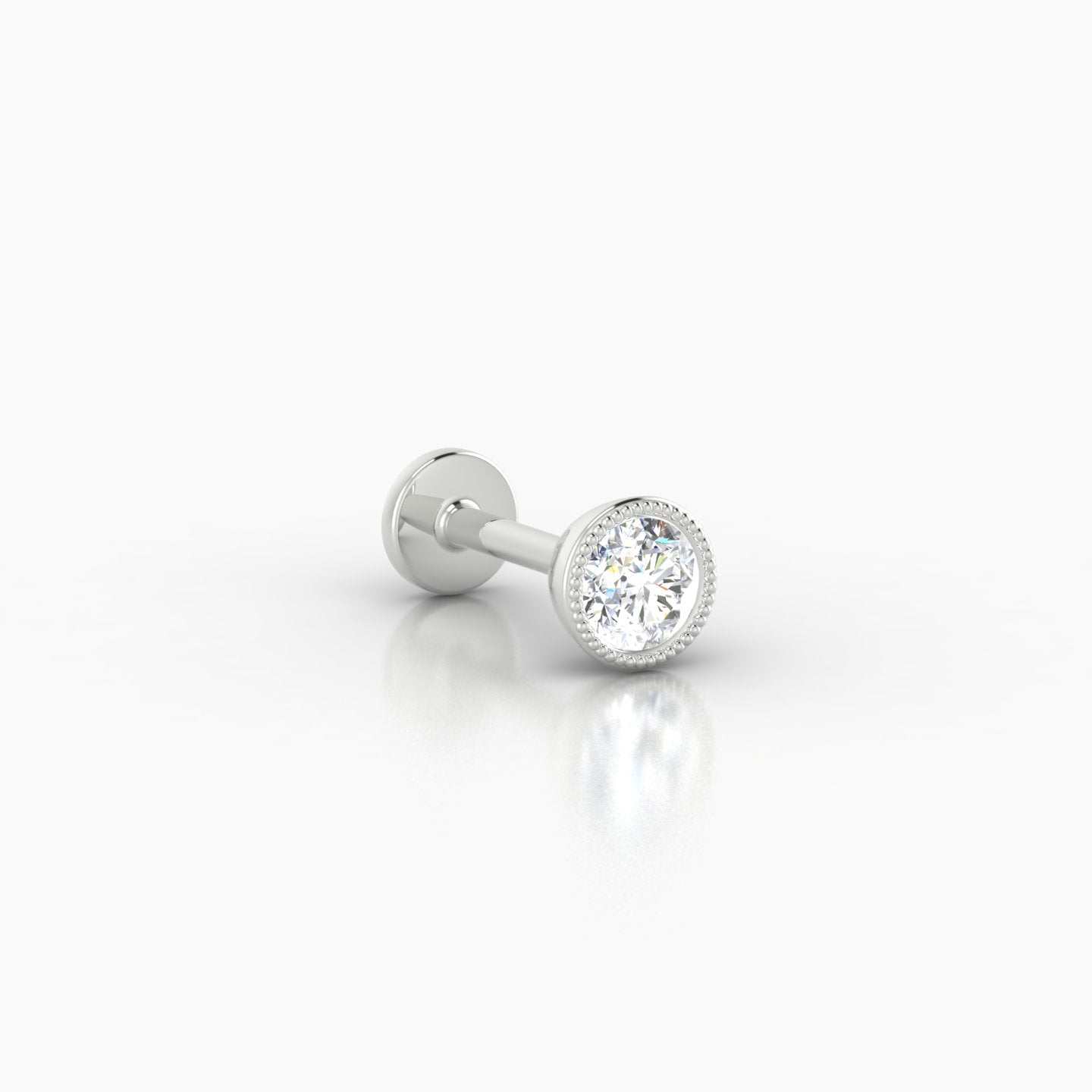 Aya | 18k White Gold 4.5 mm 6.5 mm Round Diamond Piercing