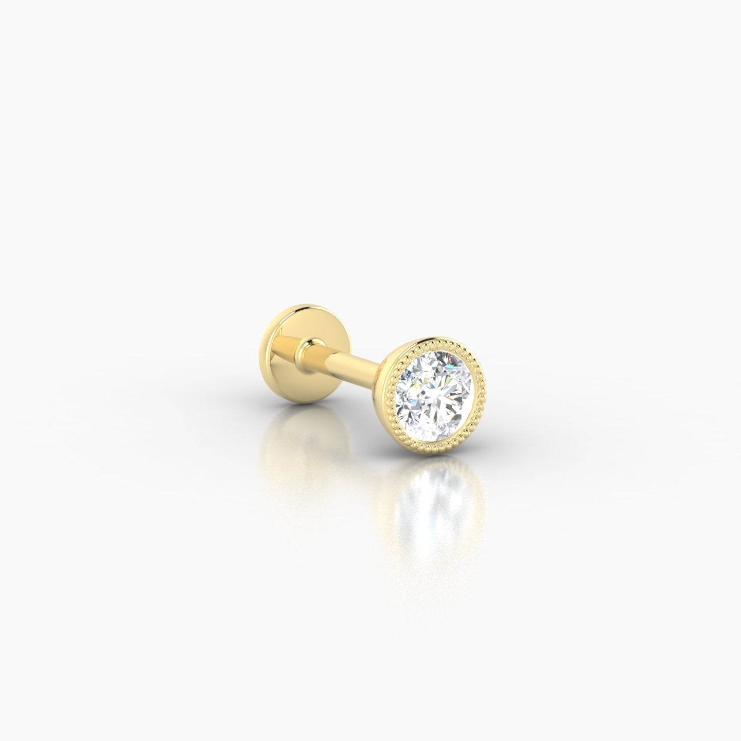 Aya | 18k Yellow Gold 4.5 mm 6.5 mm Round Diamond Piercing