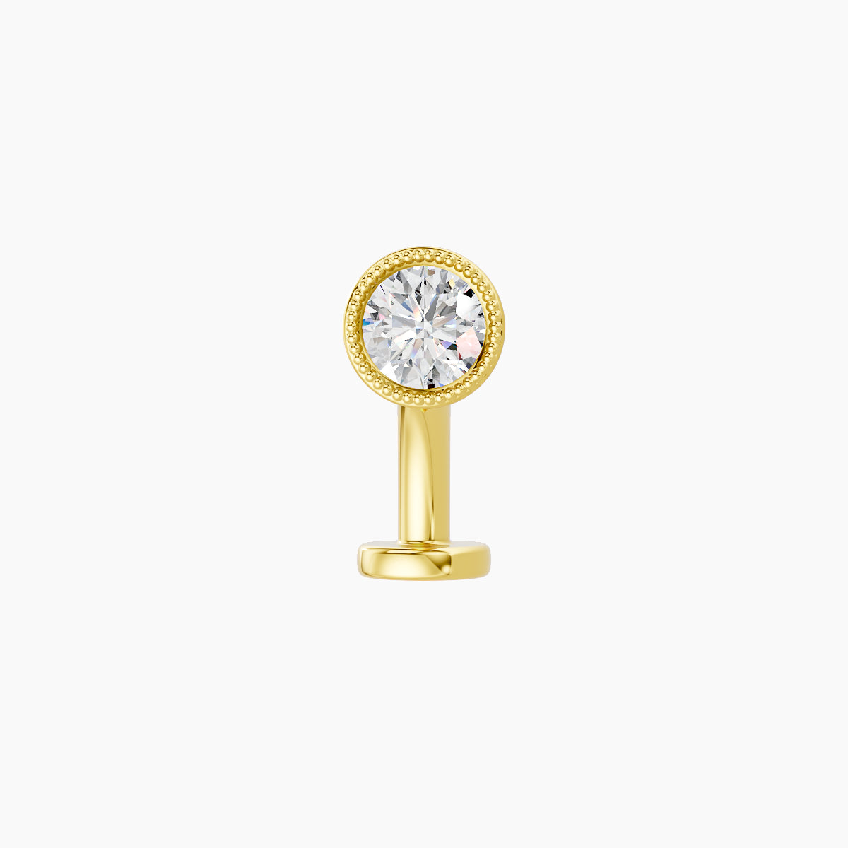 Aya | 18k Yellow Gold 4.5 mm 8 mm Round Diamond Floating Navel Piercing