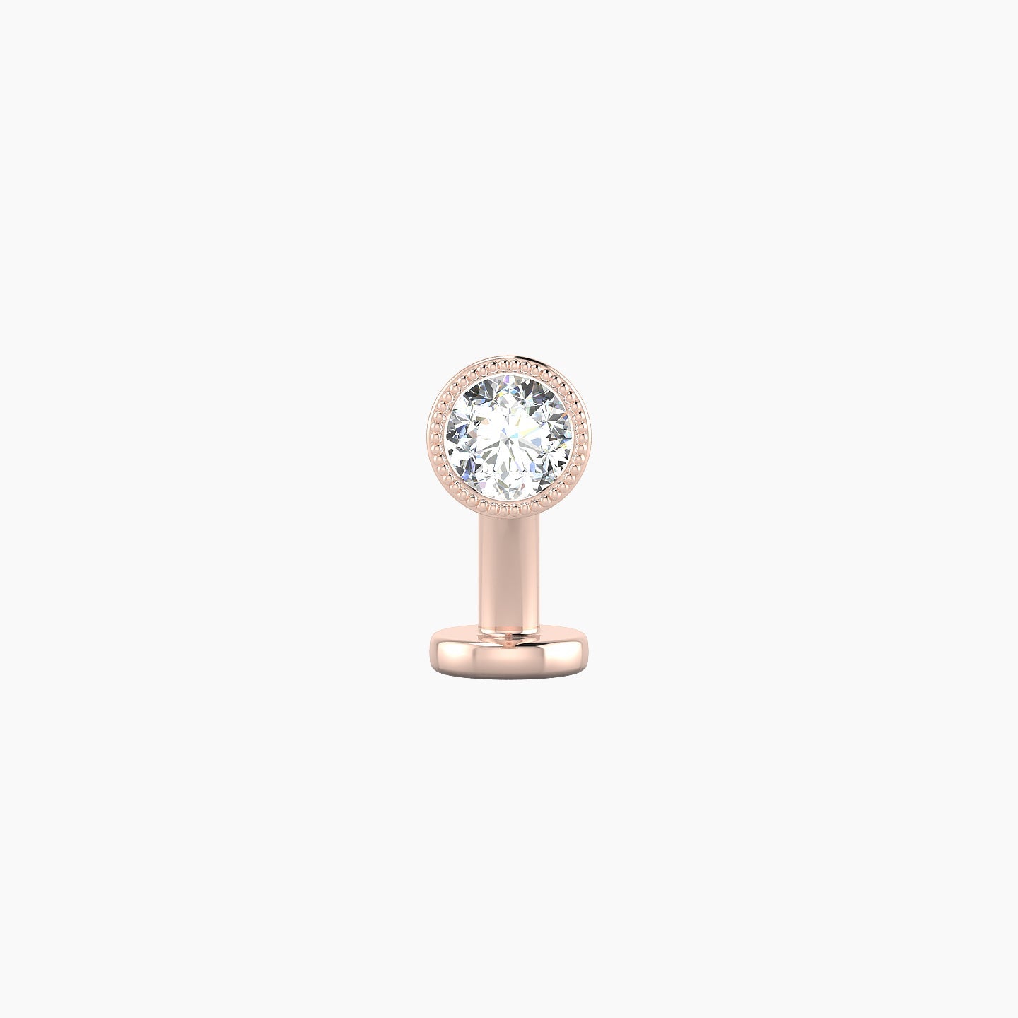 Aya | 18k Rose Gold 4.5 mm 8 mm Round Diamond Floating Navel Piercing