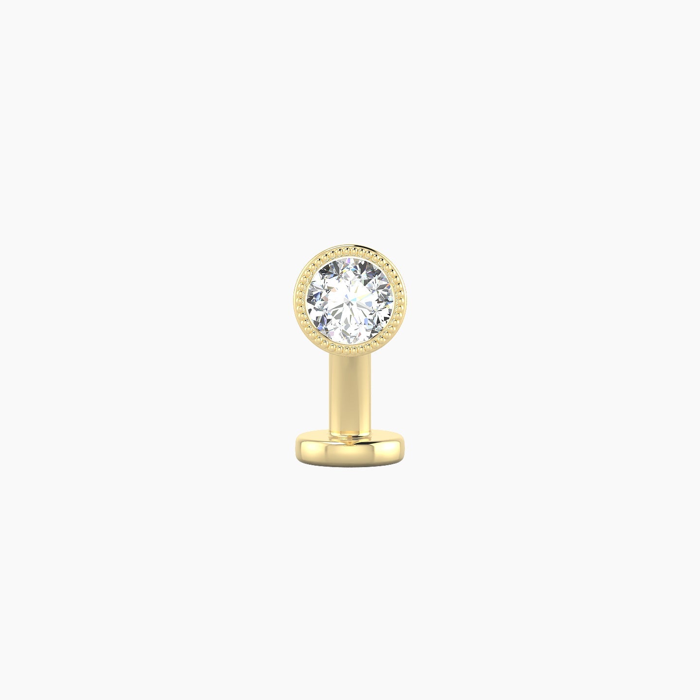 Aya | 18k Yellow Gold 4.5 mm 8 mm Round Diamond Floating Navel Piercing