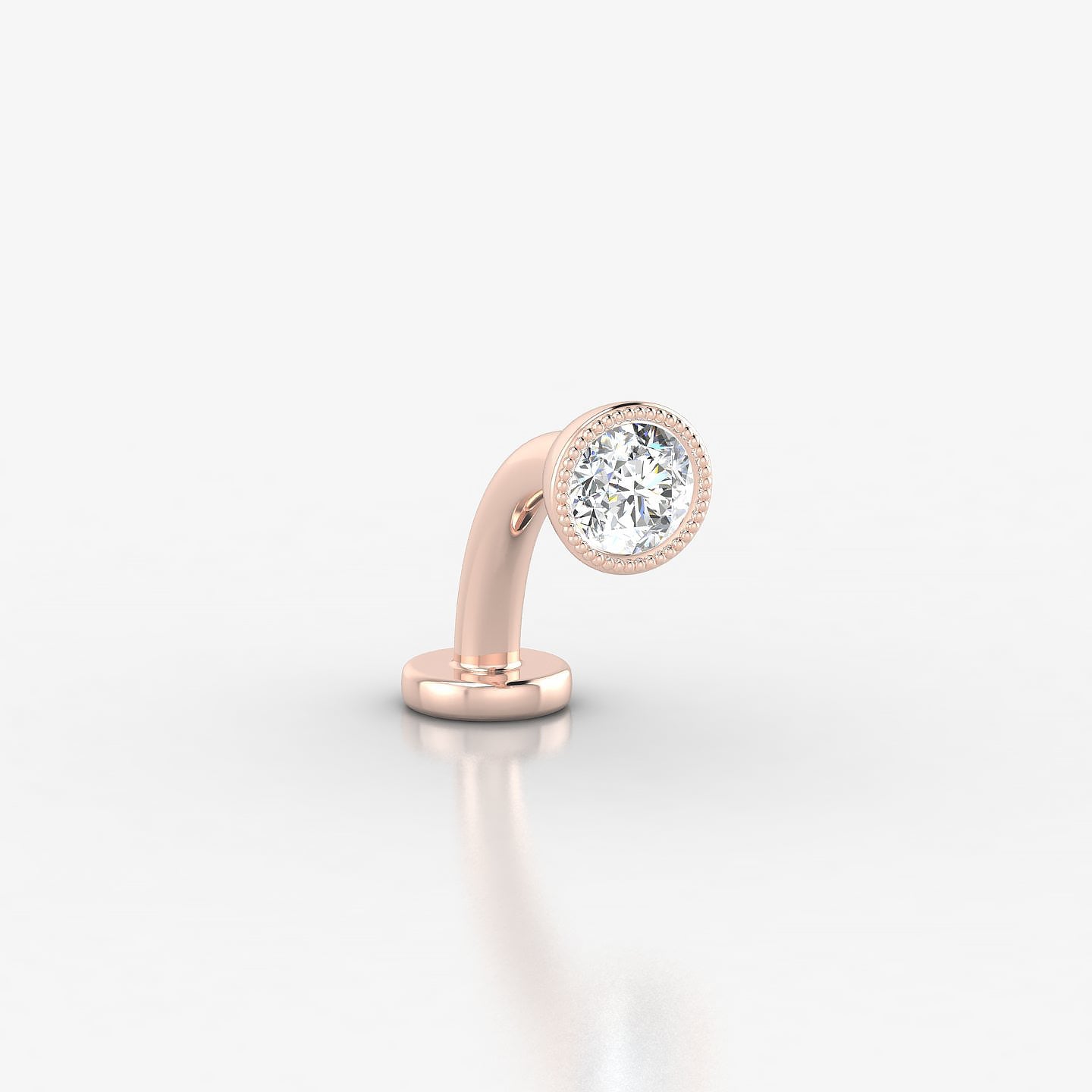 Aya | 18k Rose Gold 4.5 mm 8 mm Round Diamond Floating Navel Piercing