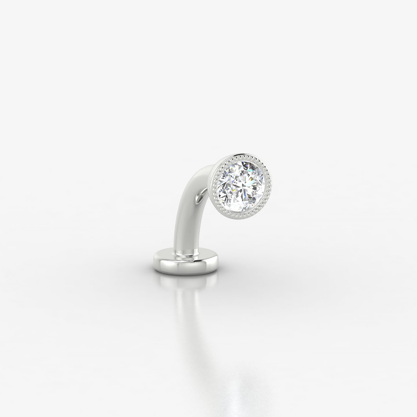 Aya | 18k White Gold 4.5 mm 8 mm Round Diamond Floating Navel Piercing