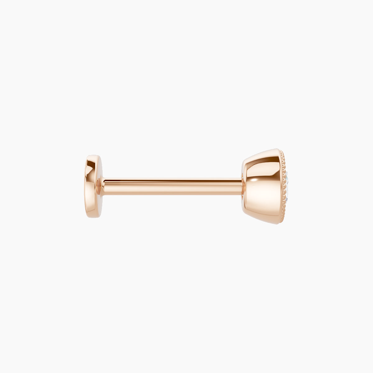 Aya | 18k Rose Gold 4.5 mm 8 mm Round Diamond Nose Piercing