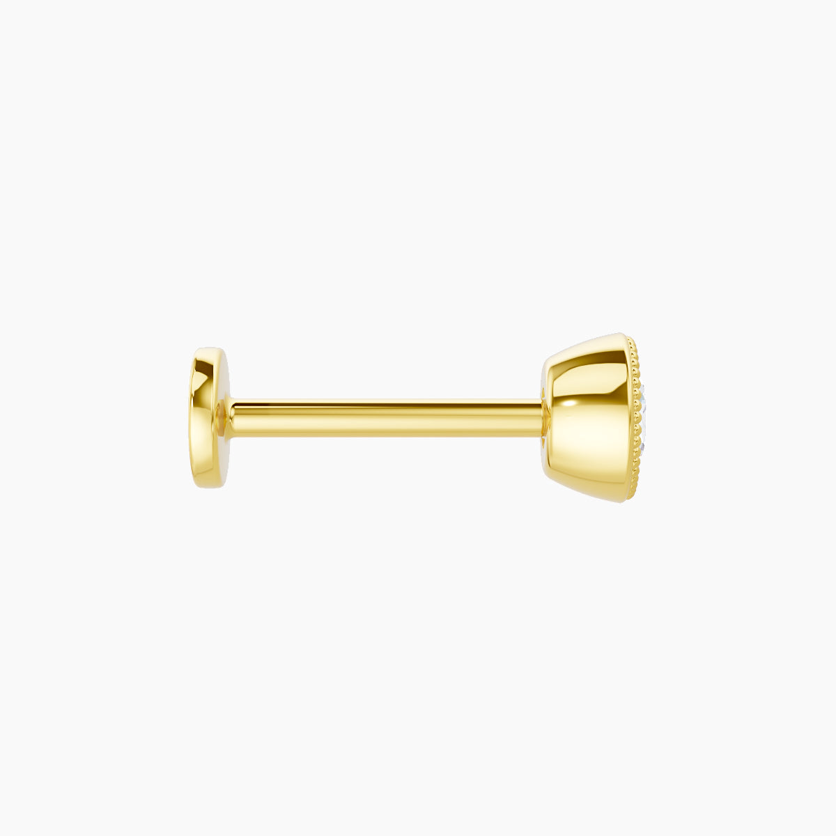 Aya | 18k Yellow Gold 4.5 mm 8 mm Round Diamond Nose Piercing
