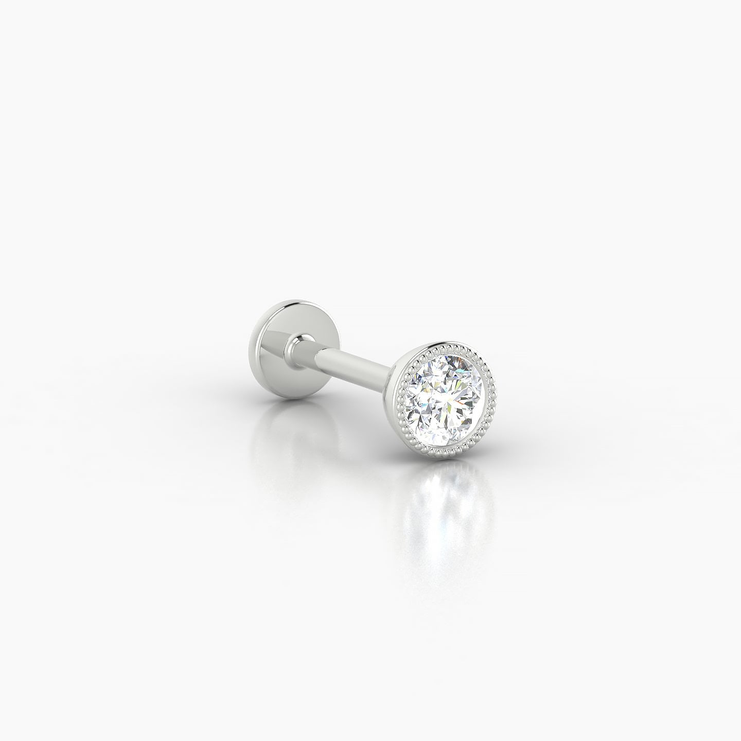 Aya | 18k White Gold 4.5 mm 8 mm Round Diamond Piercing