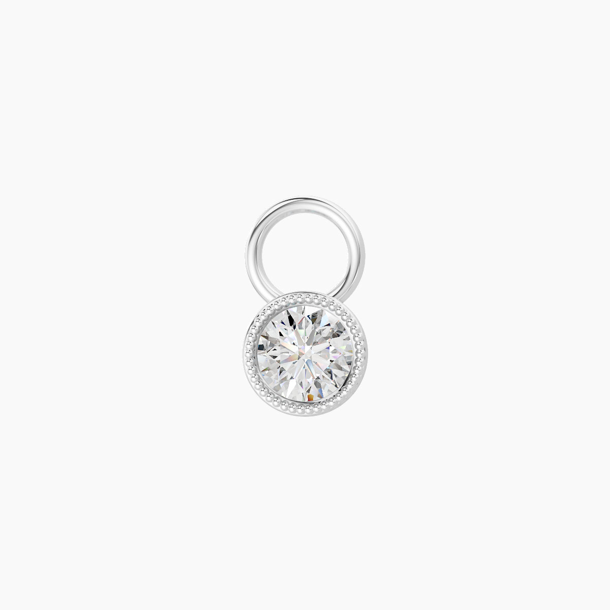 Aya | 18k White Gold 4.5 mm Round Diamond Charm